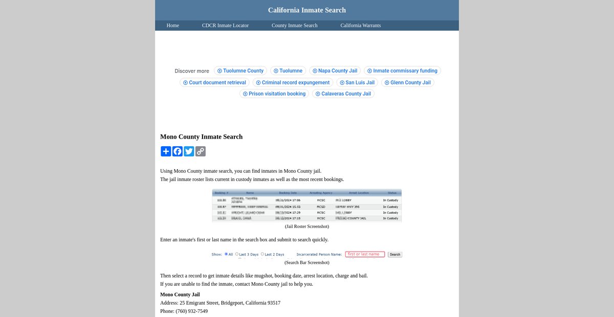 Preview of inmatesearchcalifornia.org