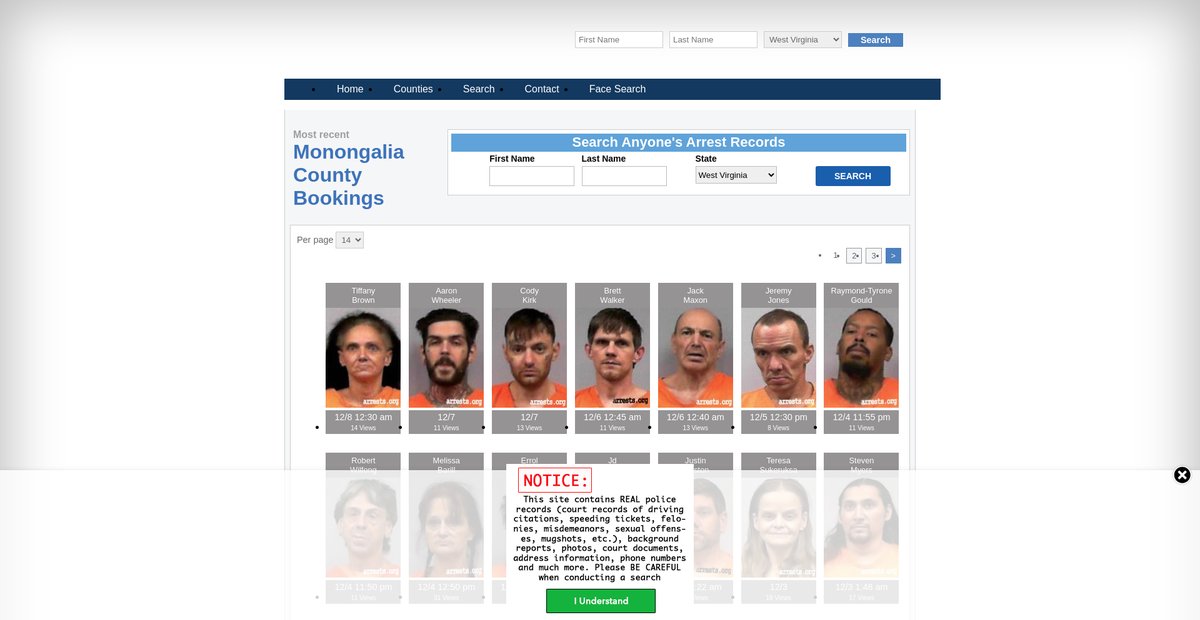Preview of westvirginia.arrests.org