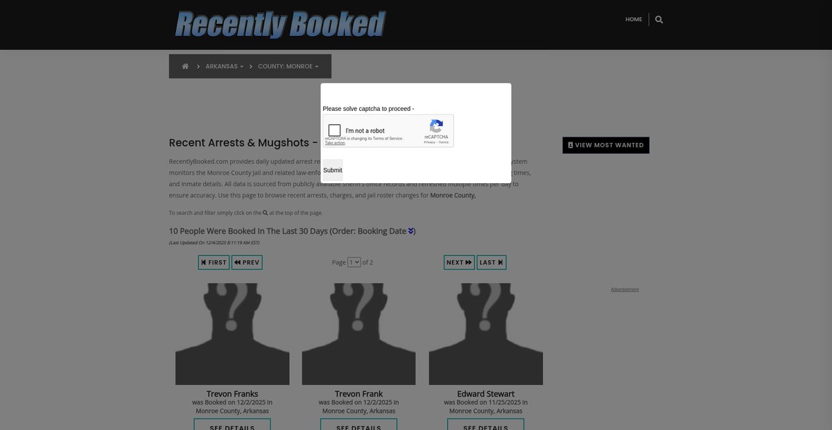 Preview of recentlybooked.com