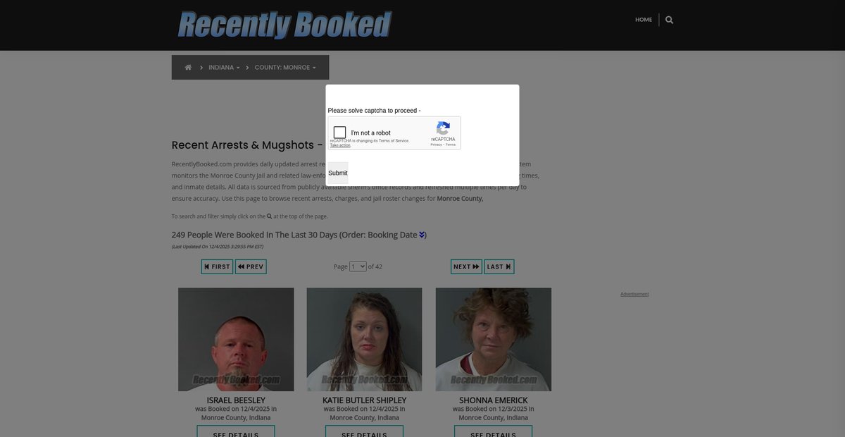 Preview of recentlybooked.com