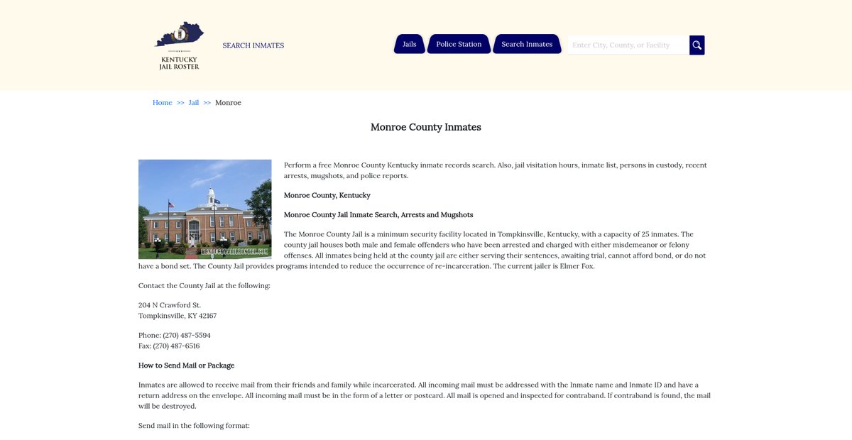 Preview of kentuckyjailroster.com