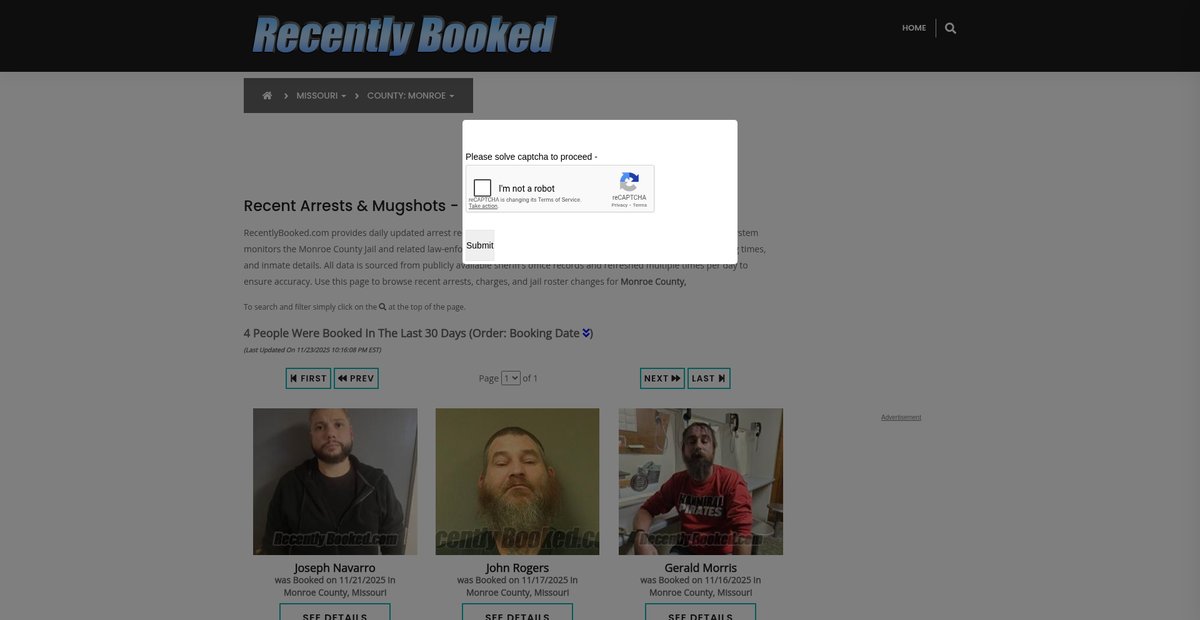 Preview of recentlybooked.com