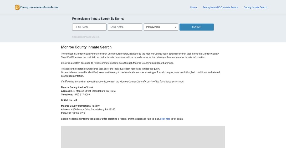 Preview of pennsylvaniainmaterecords.com