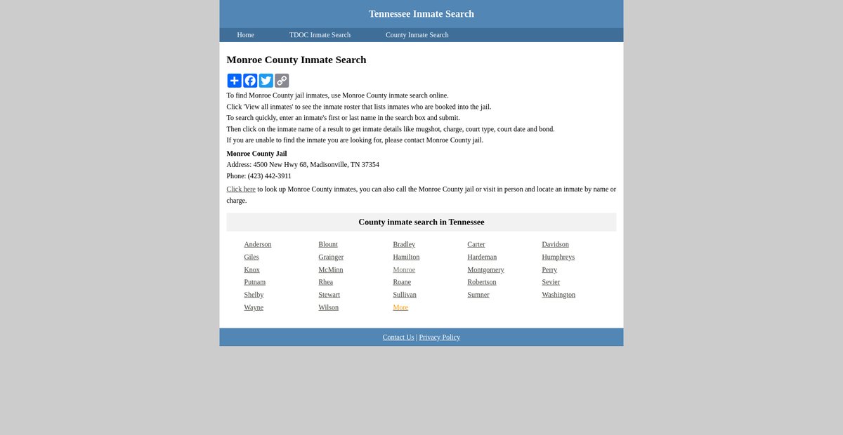 Preview of inmatesearchtennessee.org