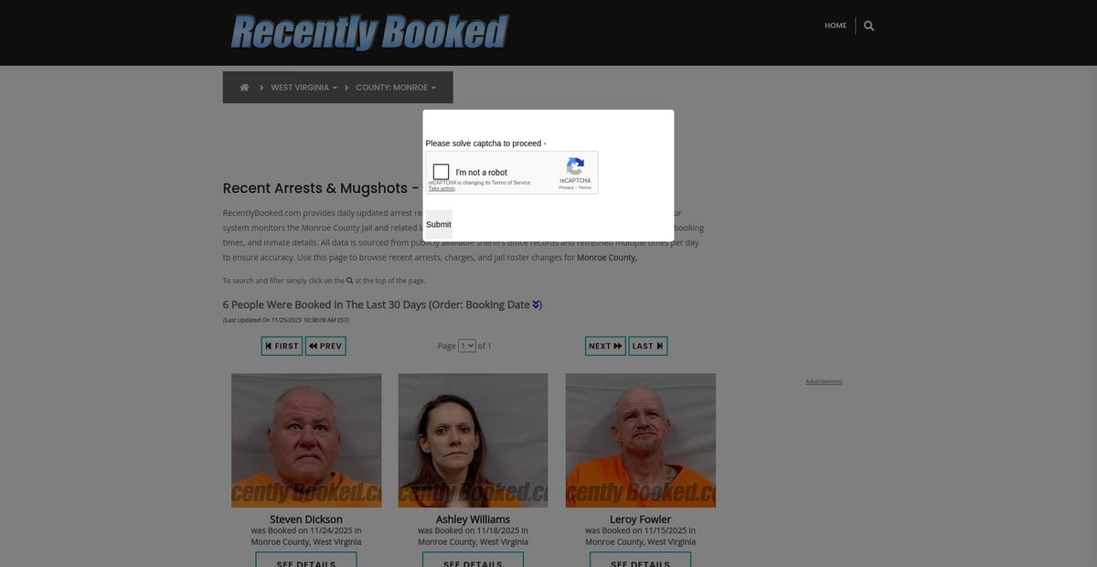 Preview of recentlybooked.com