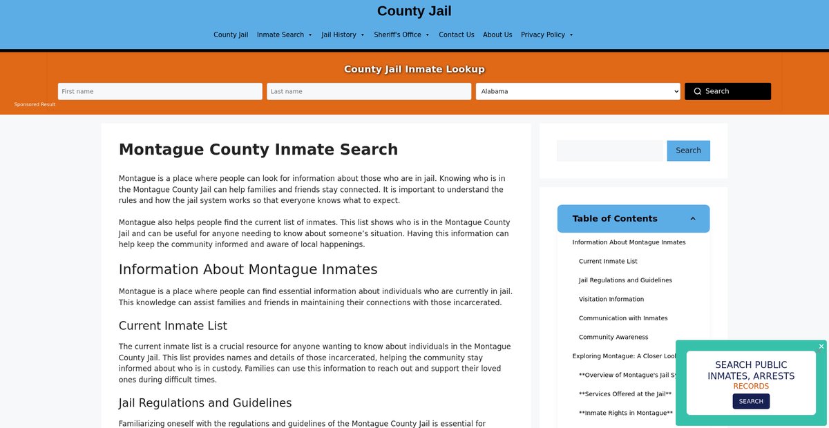 Preview of montague-inmate-search.countyjail.org