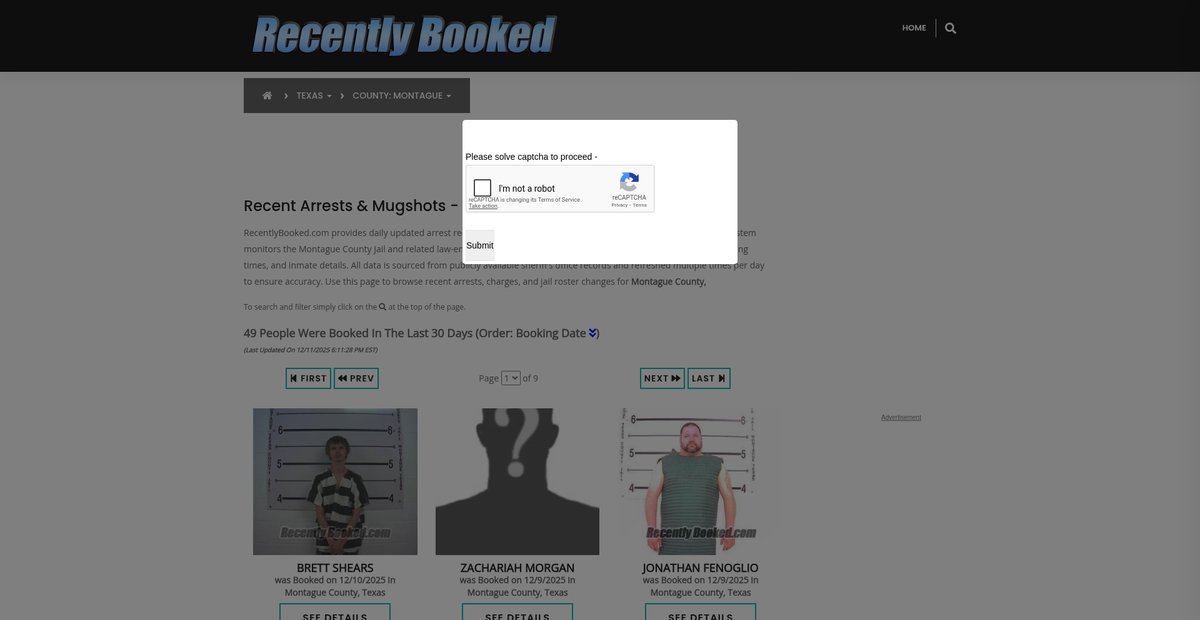 Preview of recentlybooked.com