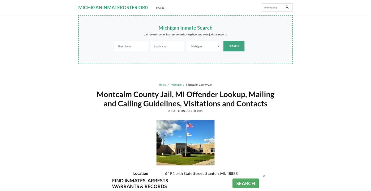 Preview of michiganinmateroster.org