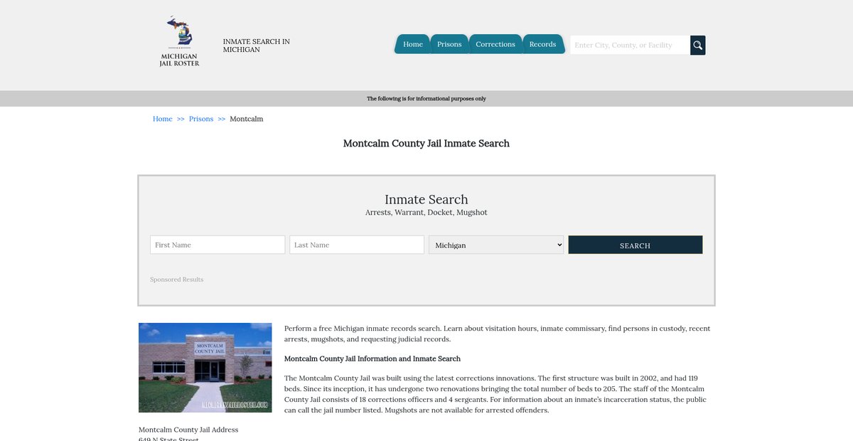 Preview of michiganjailroster.com