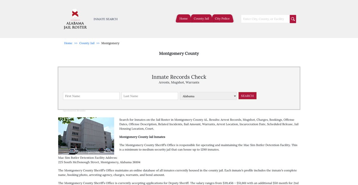 Preview of alabamajailroster.com