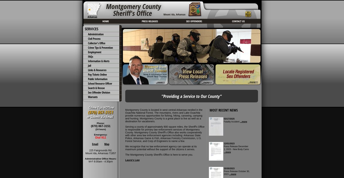 Preview of montgomerycountysheriffar.org