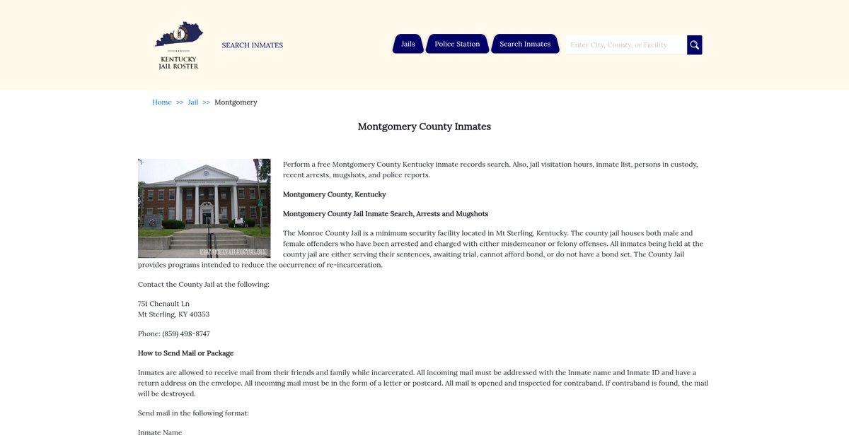 Preview of kentuckyjailroster.com