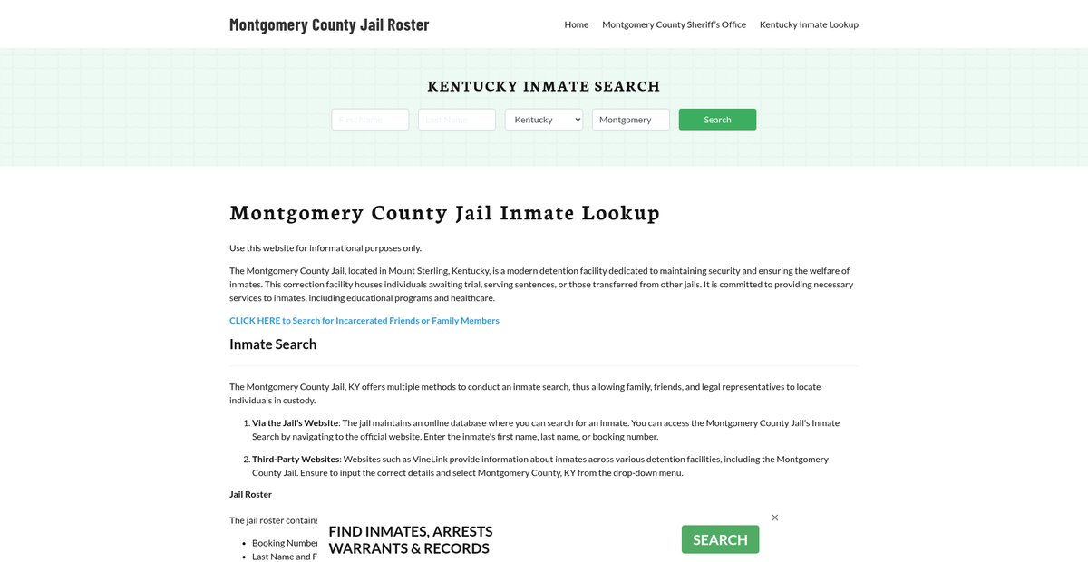 Preview of montgomerycountykyjail.org