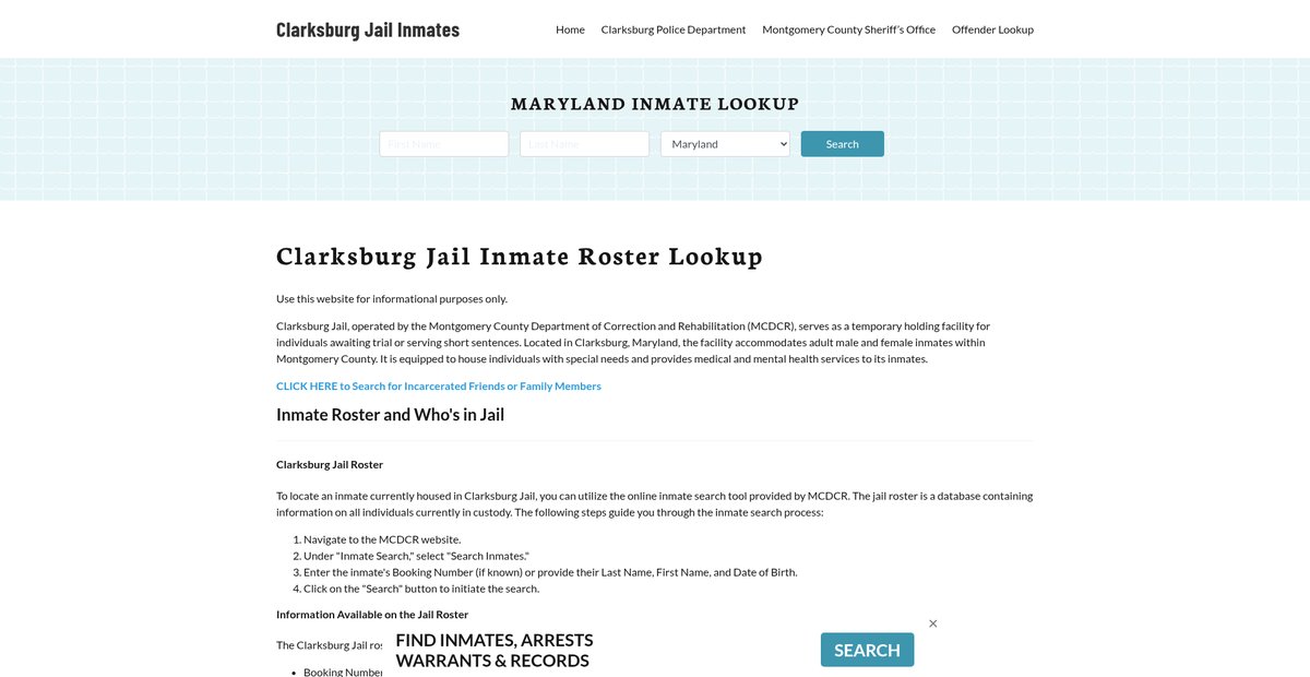 Preview of clarksburgjail.org