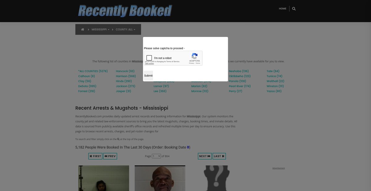 Preview of recentlybooked.com