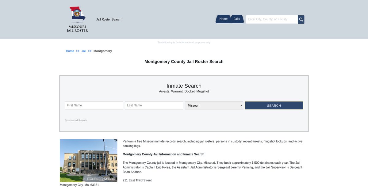 Preview of missourijailroster.com