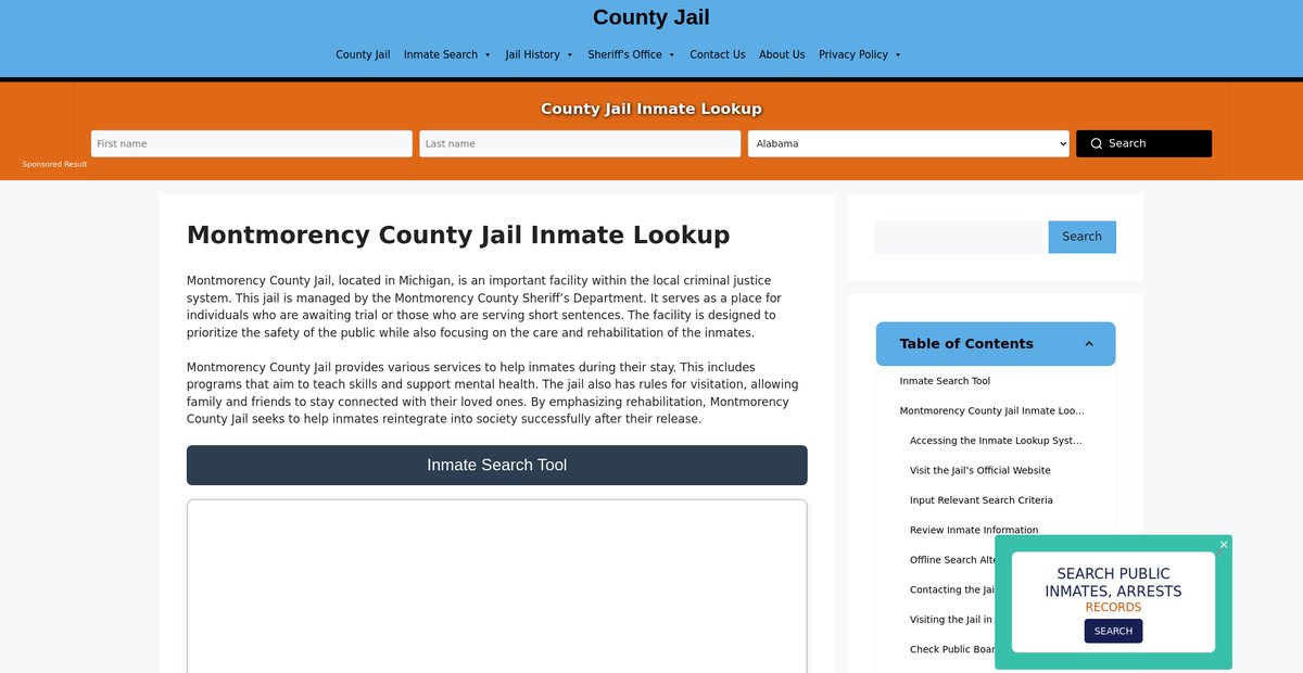 Preview of montmorency.countyjail.org
