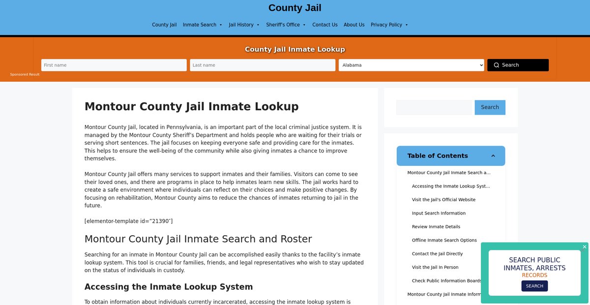 Preview of montour.countyjail.org