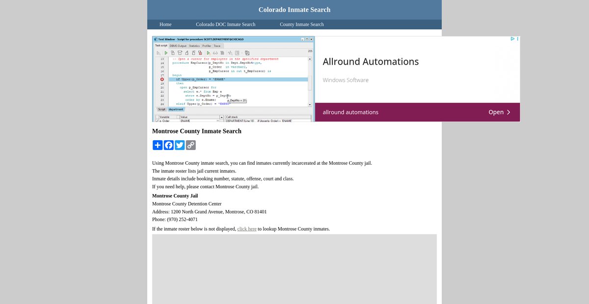 Preview of inmatesearchcolorado.org