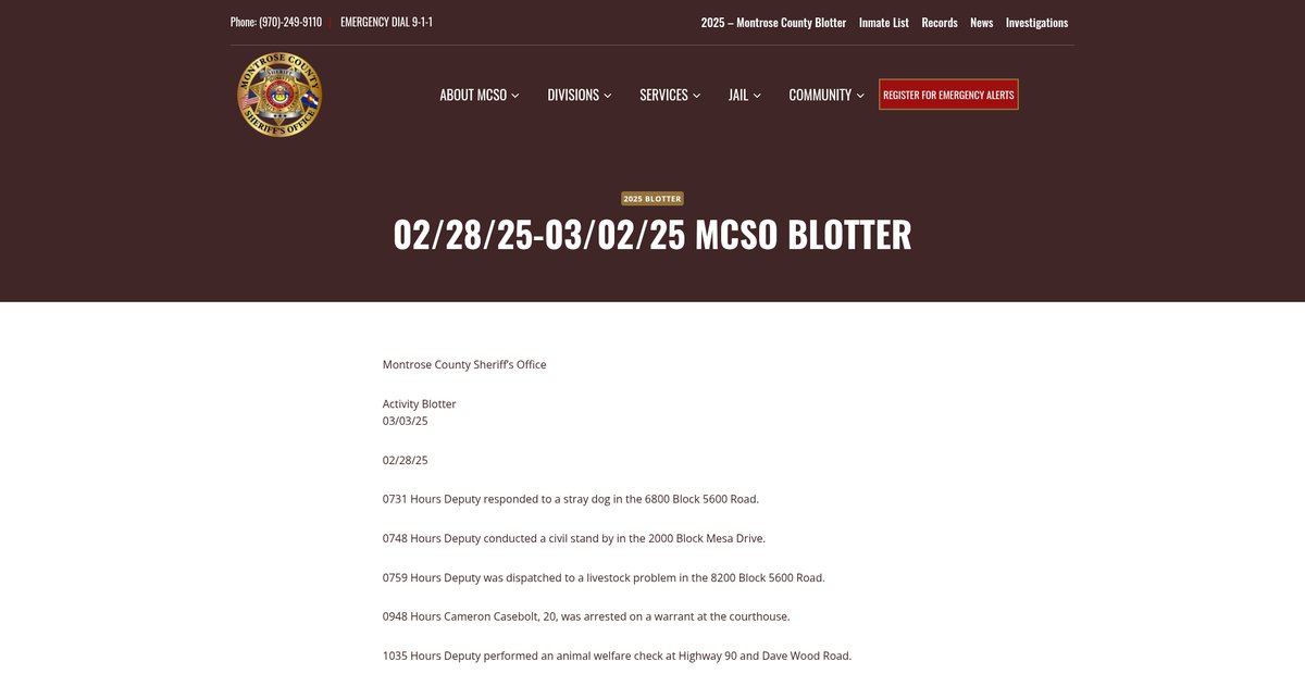 Preview of montrosecountysheriffsoffice.com