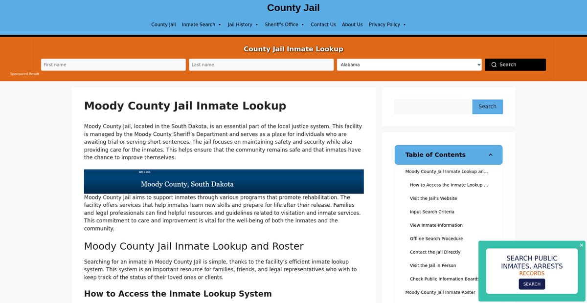 Preview of moody.countyjail.org
