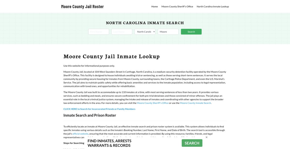 Preview of moorecountyjail.org