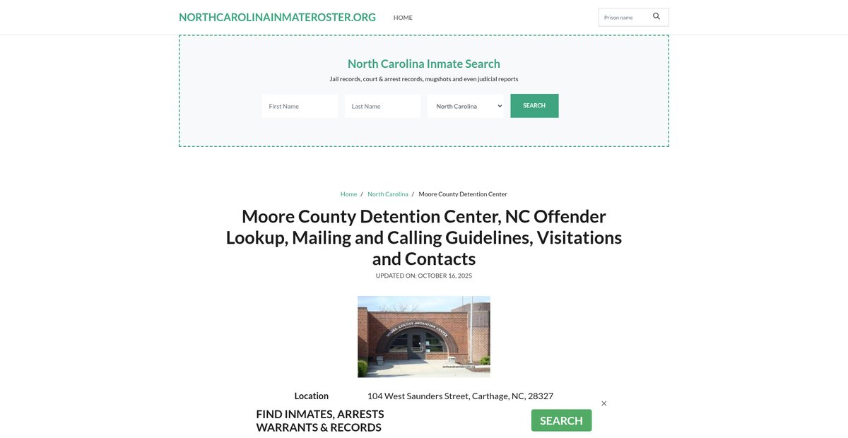 Preview of northcarolinainmateroster.org