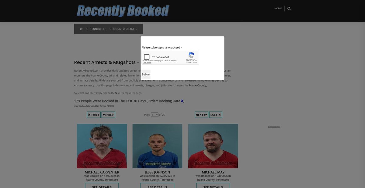 Preview of recentlybooked.com