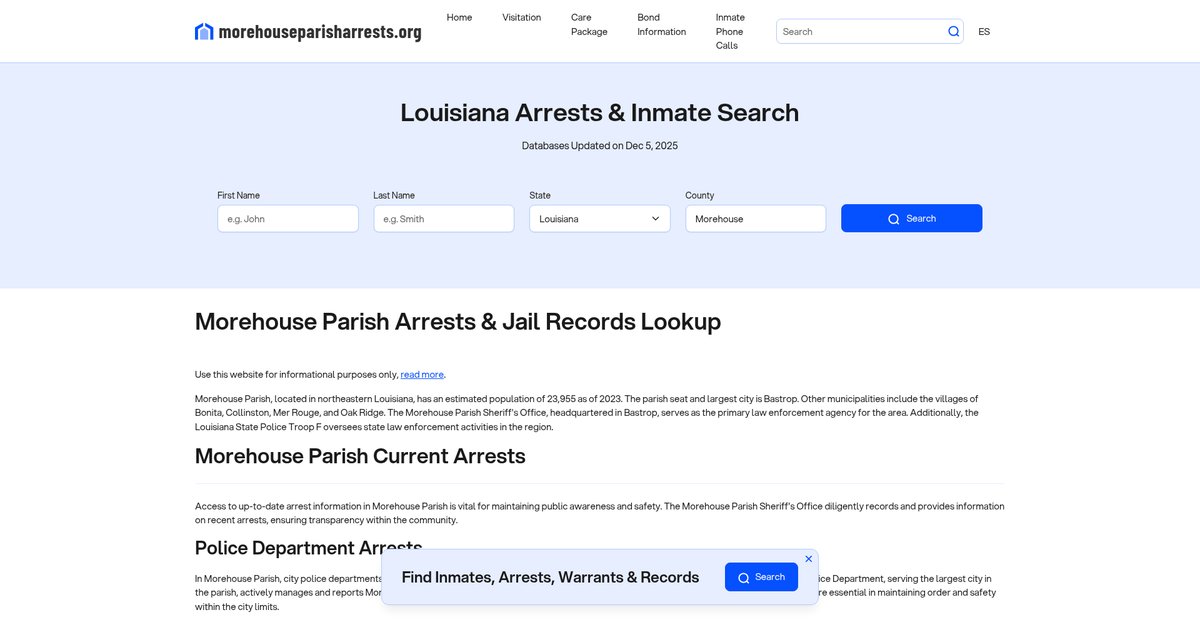 Preview of morehouseparisharrests.org