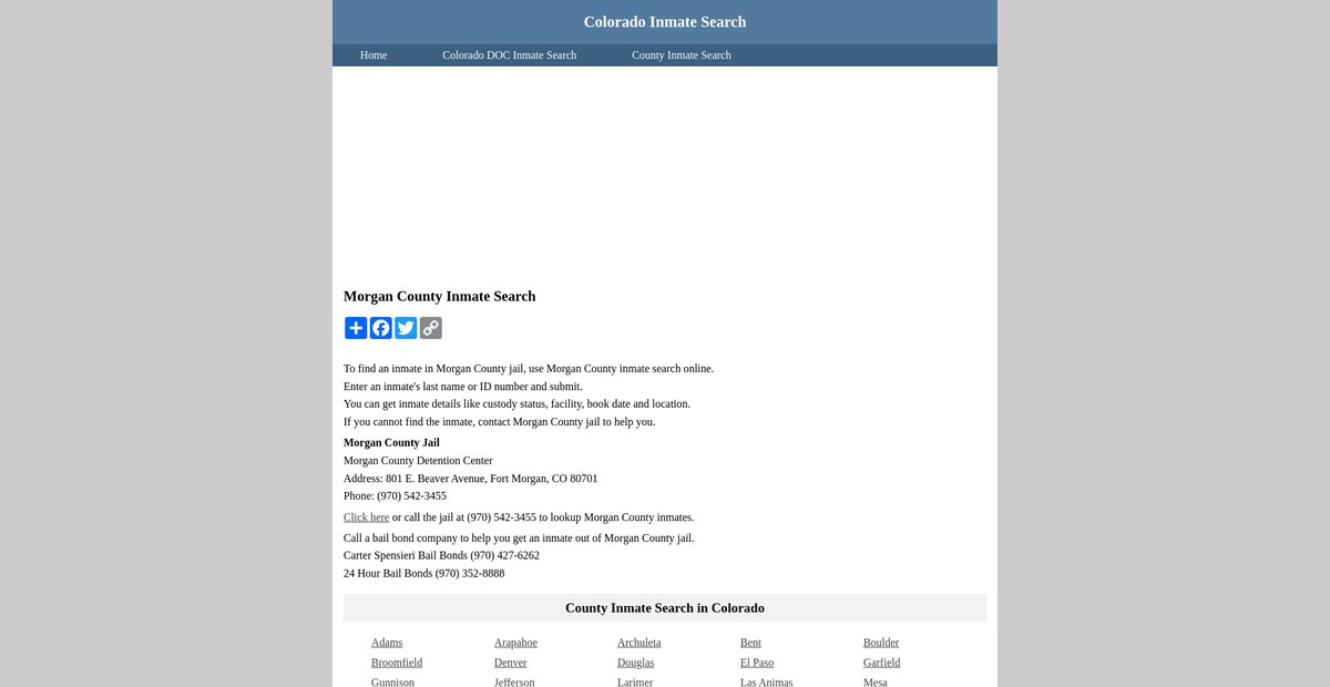 Preview of inmatesearchcolorado.org
