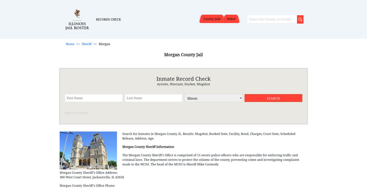 Preview of illinoisjailroster.com