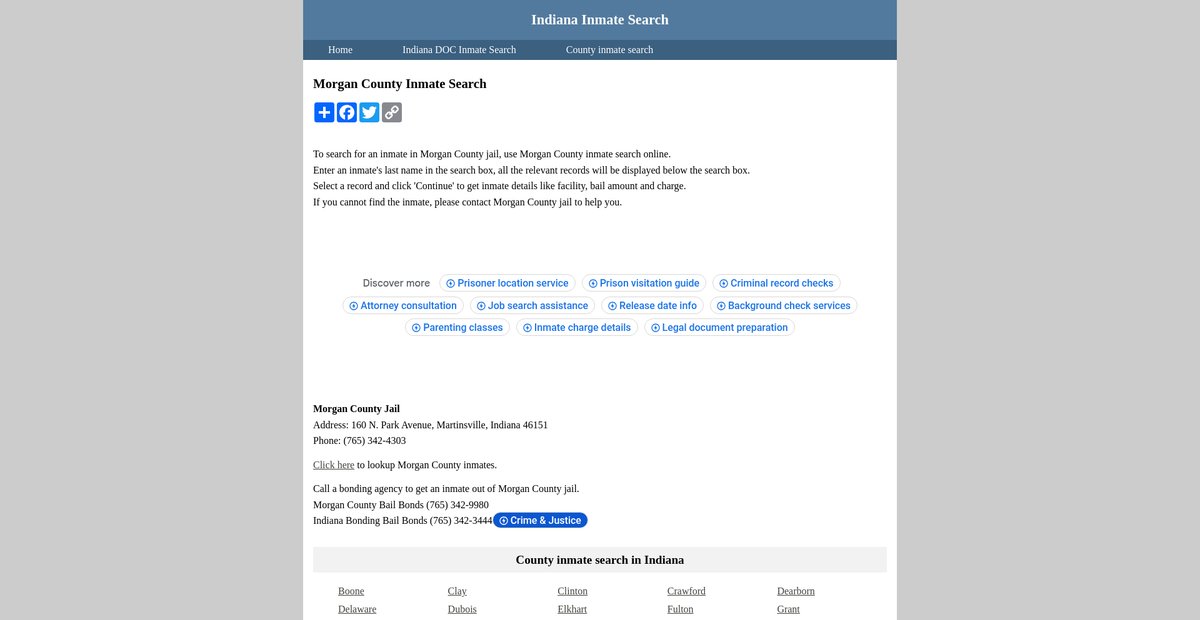 Preview of inmatesearchindiana.org