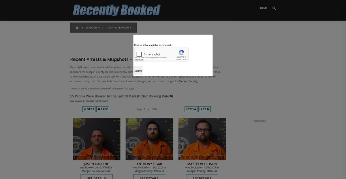 Preview of recentlybooked.com