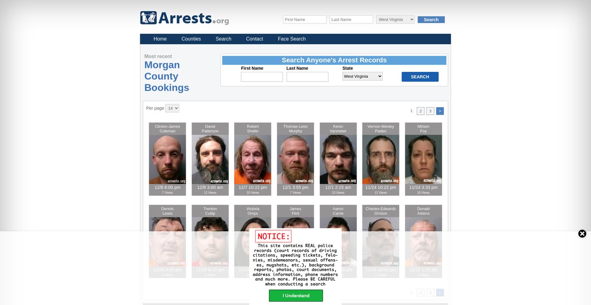 Preview of westvirginia.arrests.org