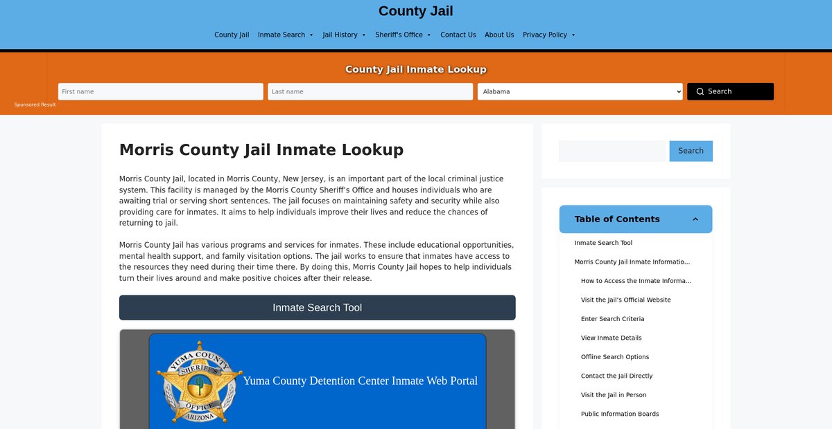 Preview of morris.countyjail.org