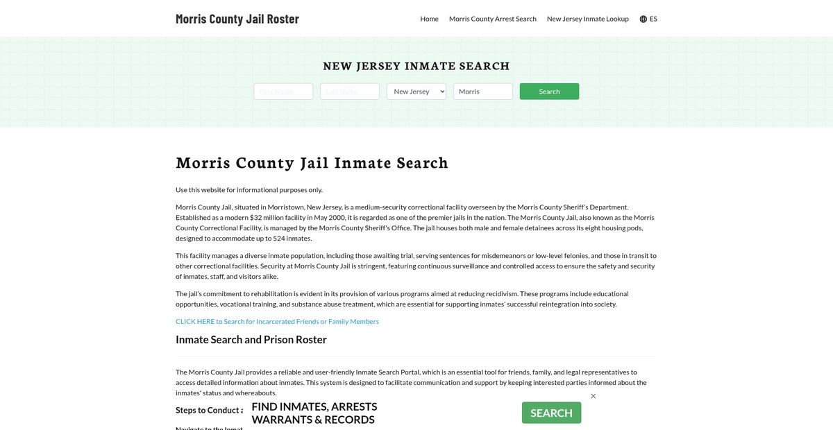 Preview of morriscountyjail.org