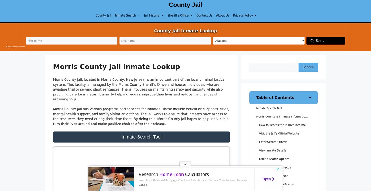 Preview of morris.countyjail.org