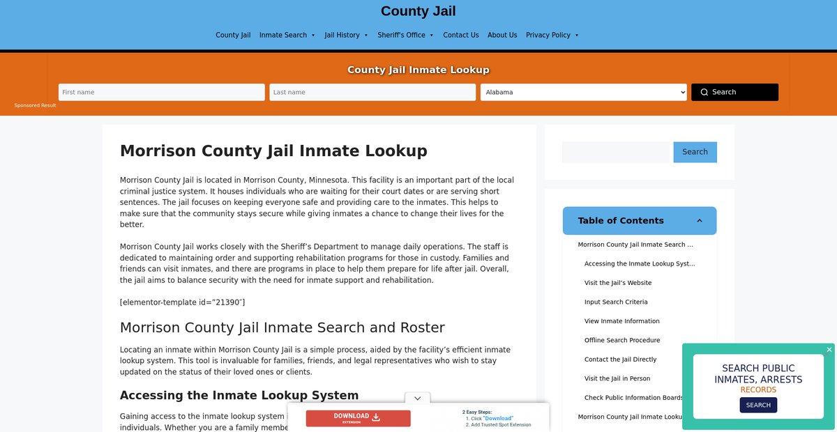 Preview of morrison.countyjail.org