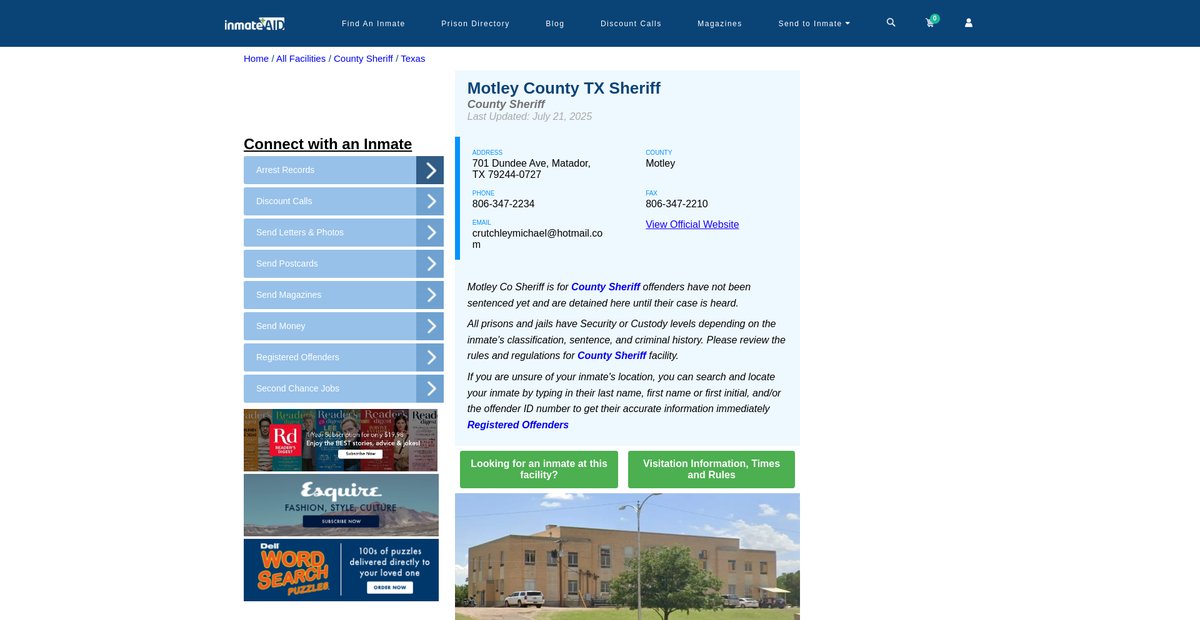 Preview of inmateaid.com