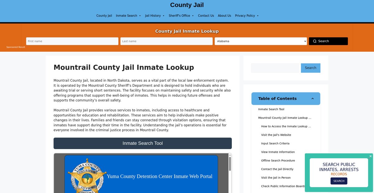 Preview of mountrail.countyjail.org