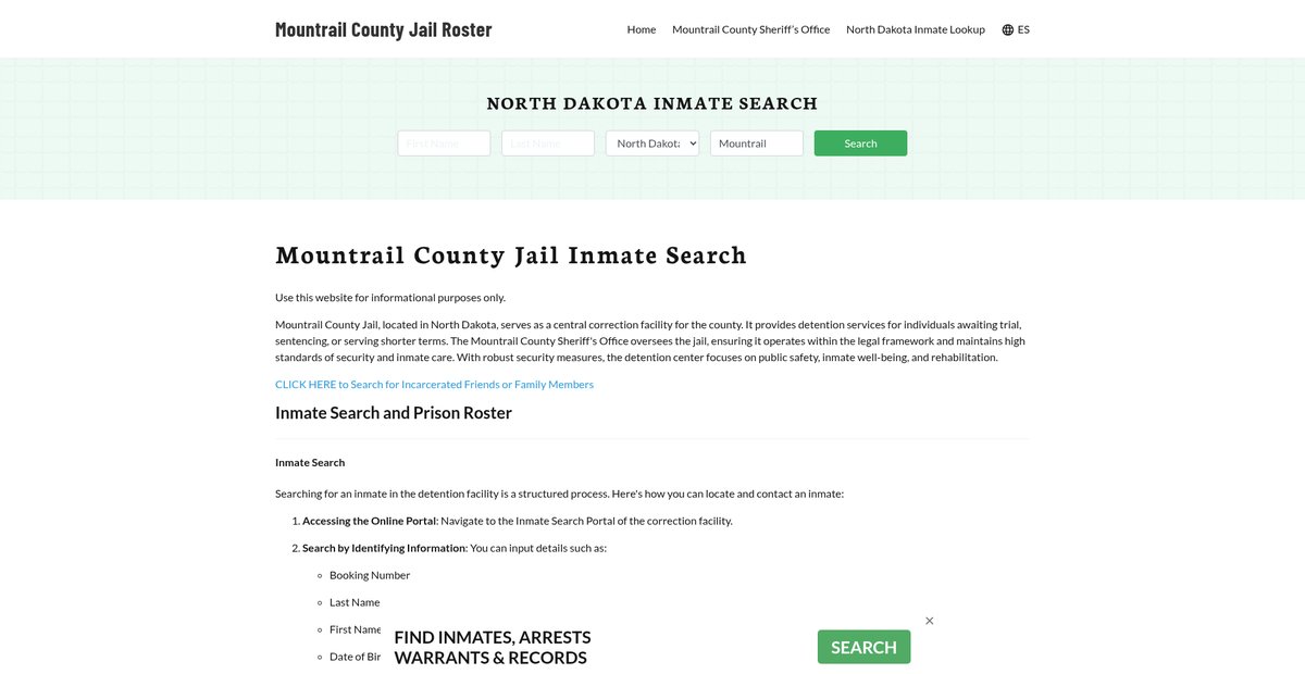 Preview of mountrailcountyjail.org