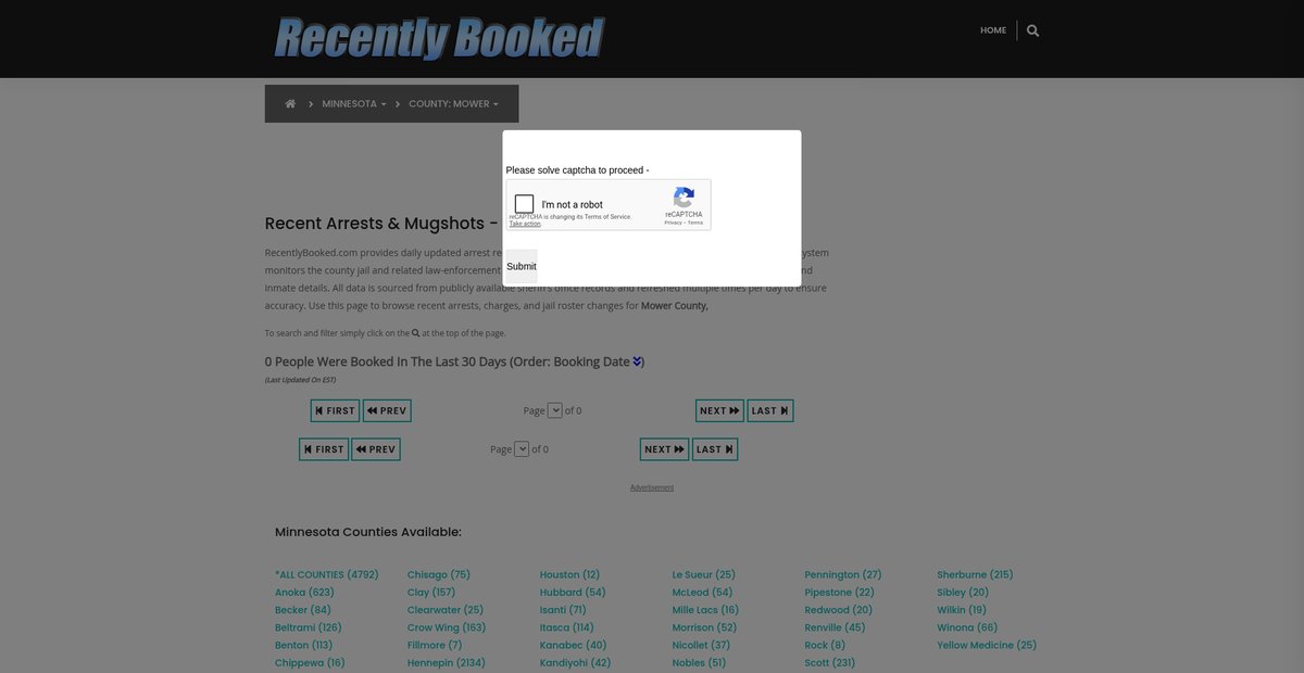 Preview of recentlybooked.com