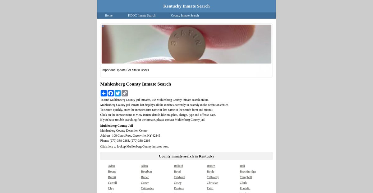 Preview of inmatesearchkentucky.org