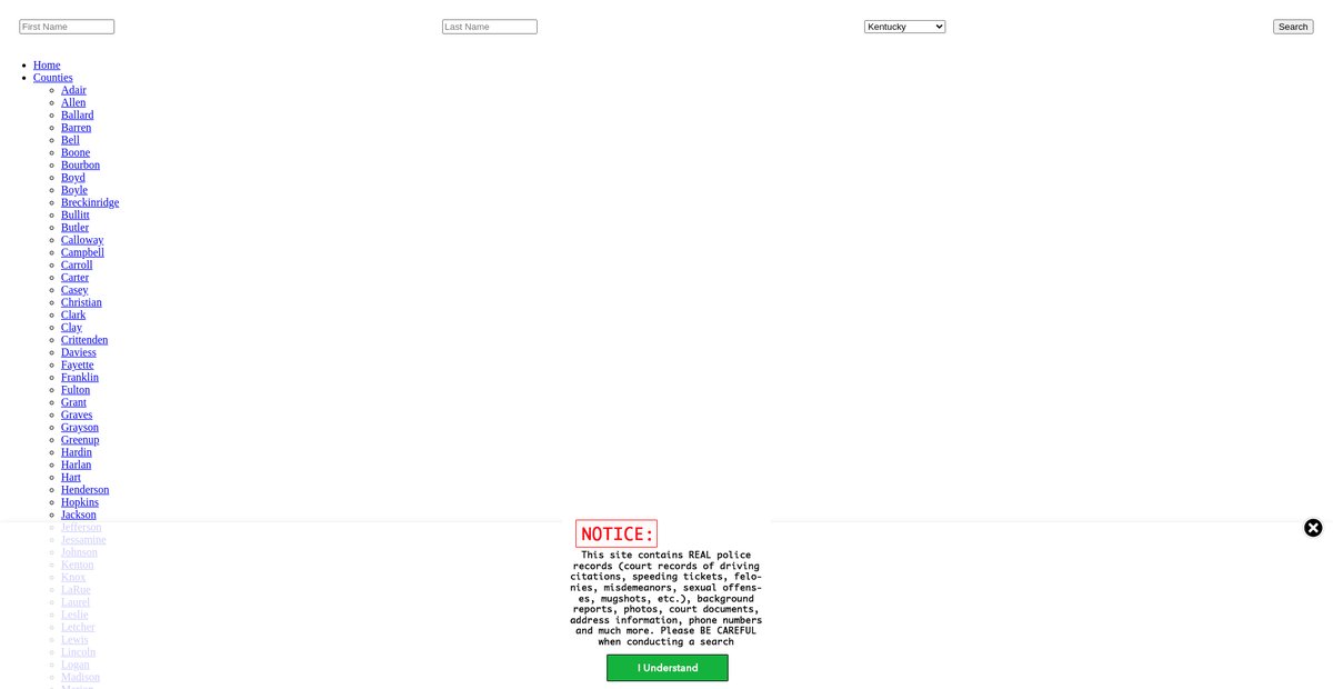 Preview of kentucky.arrests.org