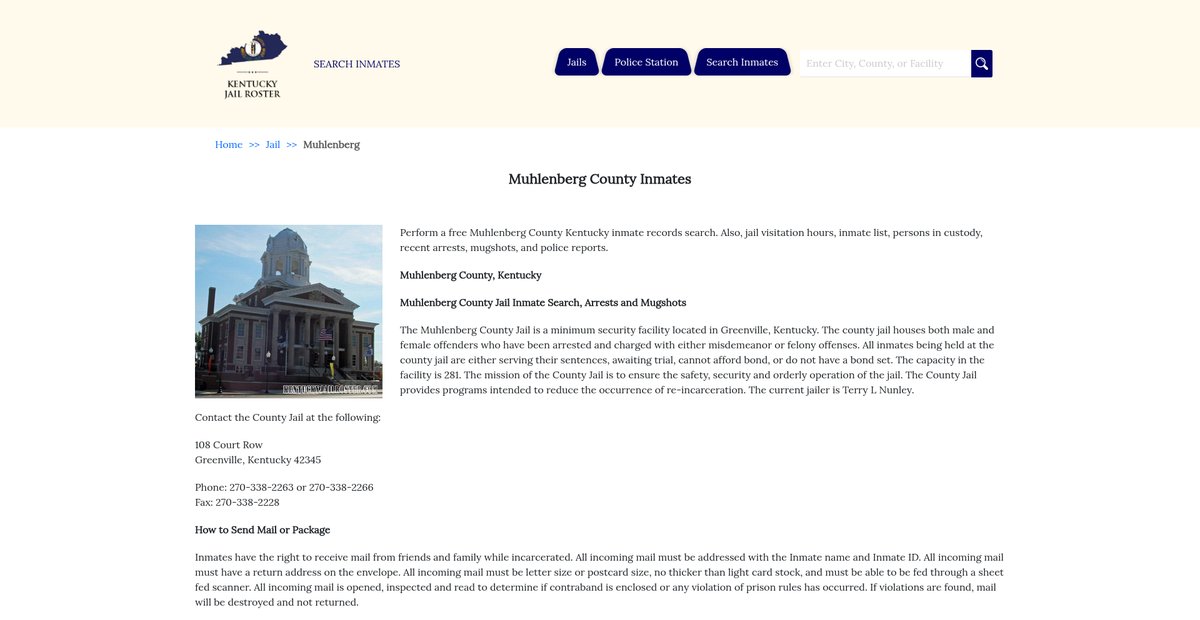 Preview of kentuckyjailroster.com