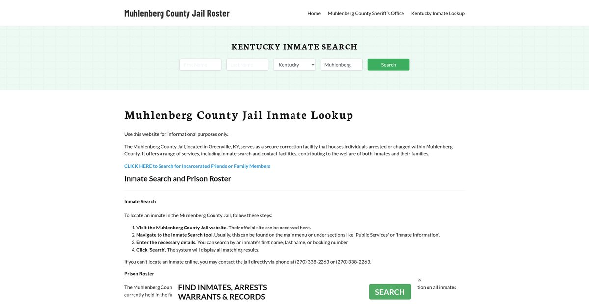 Preview of muhlenbergcountyjail.org