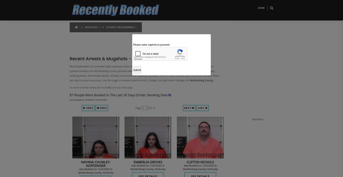 Preview of recentlybooked.com