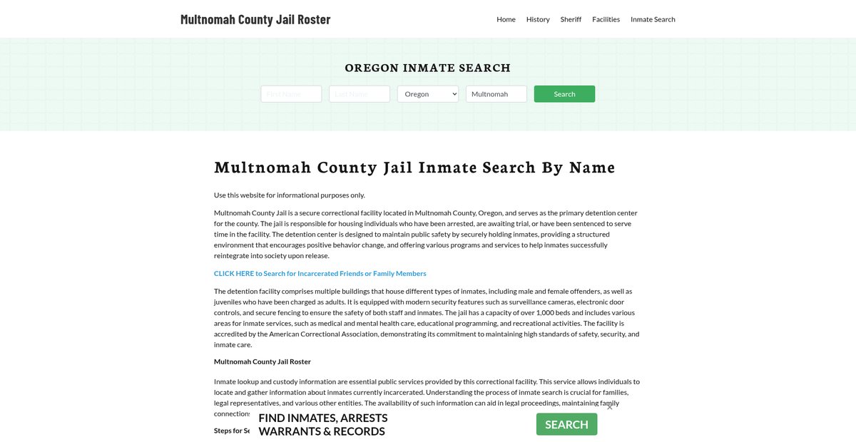 Preview of multnomahcountyjail.org