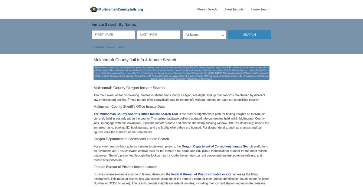 Preview of multnomahcountyjails.org