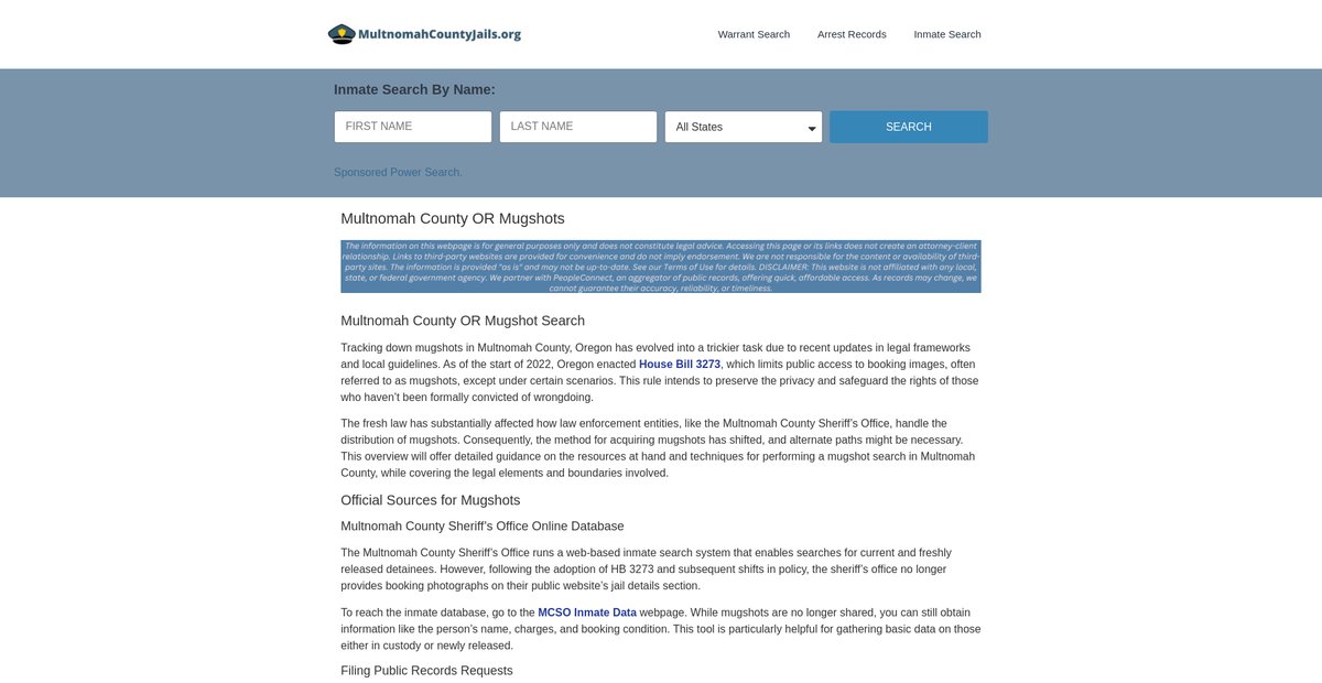 Preview of multnomahcountyjails.org